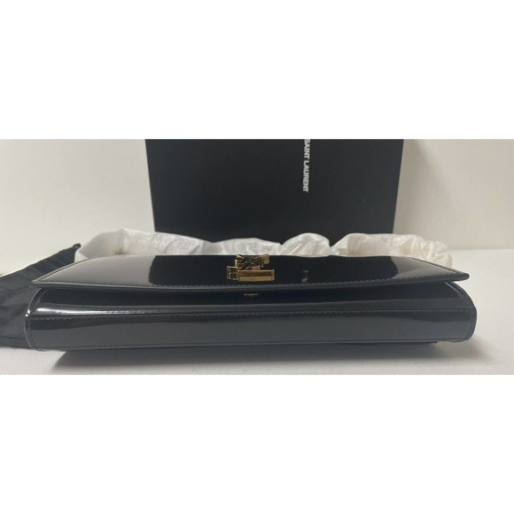NEW SAINT LAURENT PATENT LEATHER GOLD CHAIN WALLET BAG PURSE BOX! - Picture 7 of 16